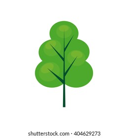 Isolated green abstract tree on a white background