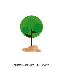 Isolated green abstract tree on a white background