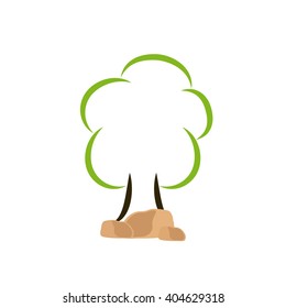 Isolated green abstract tree on a white background