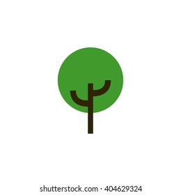 Isolated green abstract tree on a white background