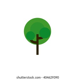 Isolated green abstract tree on a white background