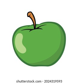 Isolated green apple cartoon vector graphics