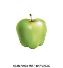 Isolated green apple on white background