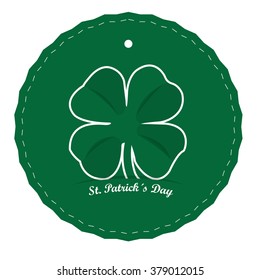 Isolated green banner with text and a clover for patrick's day