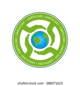 Isolated green banner with text and our planet for earth day