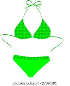 The isolated green bathing suit on a white background. Vector illustration