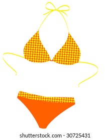 The isolated green bathing suit on a white background. Vector illustration
