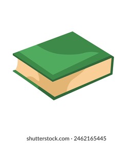 Isolated green book on white background, flat design vector illustration
