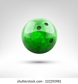 Isolated green bowling ball vector illustration