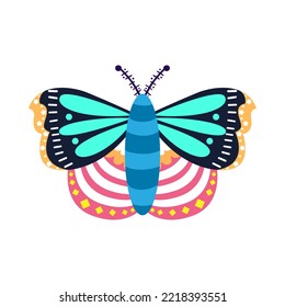 Isolated green butterfly vector illustration