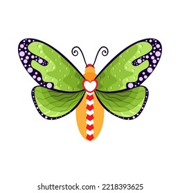 Isolated green butterfly vector illustration