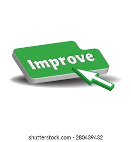 Isolated green button with the text improve written with white letters
