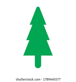 Isolated green Christmas tree. Holiday pine tree clip art. Flat, abstract, geometric illustration.