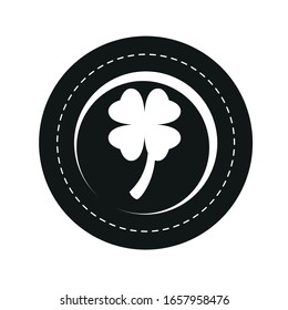 Isolated green clover coin. Saint patricks day - Vector