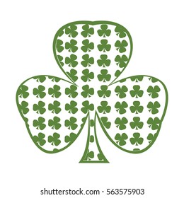 Isolated green clover on a white background, Vector illustration