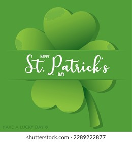 Isolated green clover Saint patrick day poster Vector