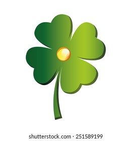 an isolated green clover for saint patrick's day