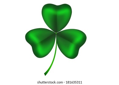 Isolated green clover, vector