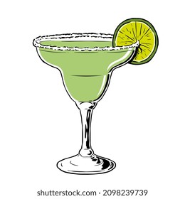 Isolated green cocktail drink bar illustration vector