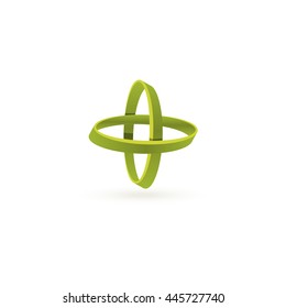 Isolated green color cross vector logo.