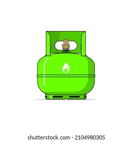 Isolated green cylinder gas cartoon vector graphics