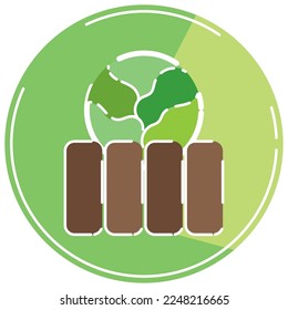 Isolierte grüne Erdkugel-Planet-Symbol flaches Design Vektorgrafik