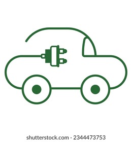 Isolated green eco car icon Vector illustration