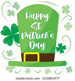 Isolated Green Elvish Hat Saint Patrick Day Image Vector