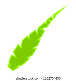 Isolated green feather icon