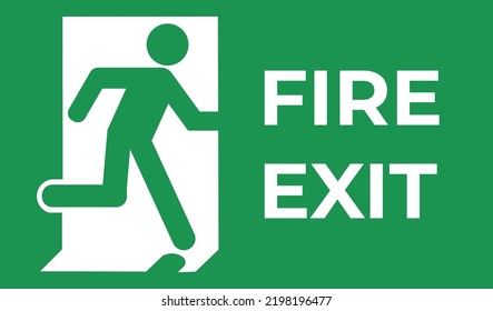 Isolated green fire exit icon. Concept of emergency and evacuation.
