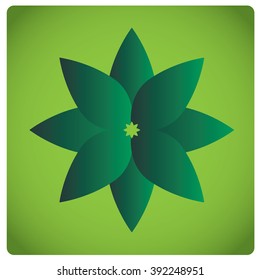 Isolated green flower on a green background