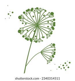 elemento de hierbas verdes aisladas ilustraciones vectoriales vegetales.
