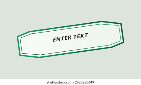 An isolated green hexagonal shape with clean edges and placeholder text centered inside, perfectly set on a white background for versatile use in designs.