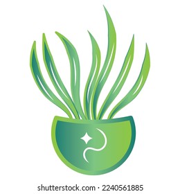 Isolated green indoor plant icon Vector