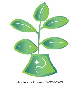 Isolated green indoor plant icon Vector