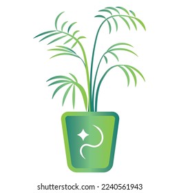 Isolated green indoor plant icon Vector