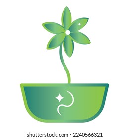 Isolated green indoor plant icon Vector