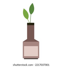 Isolated green indoor plant on pot Vector