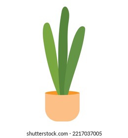 Isolated green indoor plant on pot Vector