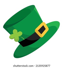 Isolated green irish traditional hat icon Saint patrick day Vector