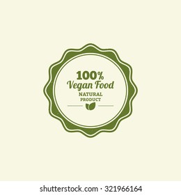 Isolated green label with text for an organic product