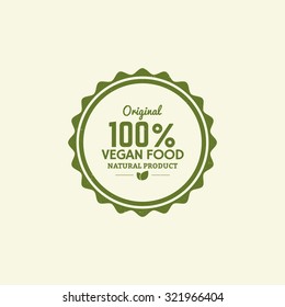 Isolated green label with text for an organic product