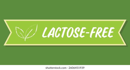 Isolated green Lactose-free Label template