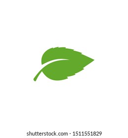 Isolated green leaf icon against a white background. Green leaf icon simple sign. Trendy green leaf icons and modern symbols for graphic and web design.