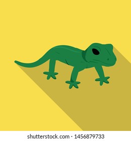 Isolated green lizard sign. Collection of lizard and coloring stock symbol for web.