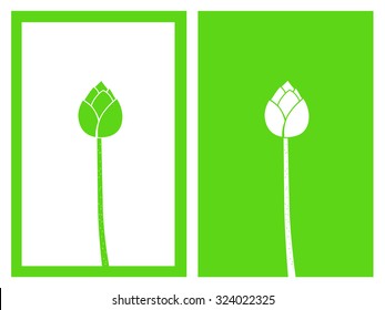 isolated green lotus buds,vector illustration