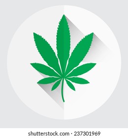 isolated green marijuana leaf symbol eps10