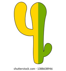 Isolated green natural cactus plant image - Vector