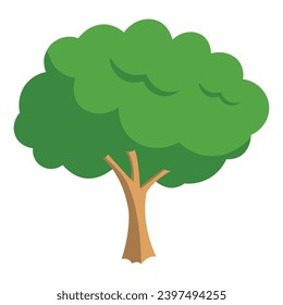 Imagen de árbol natural aislada verde Isolación Ilustración vectorial
