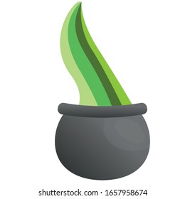 Isolated green rainbow in a pot. Saint patricks day - Vector